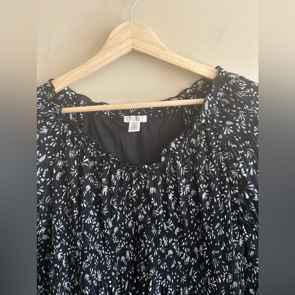 Spense | Black and White Floral Dress, Size S/P - Picture 2 of 7